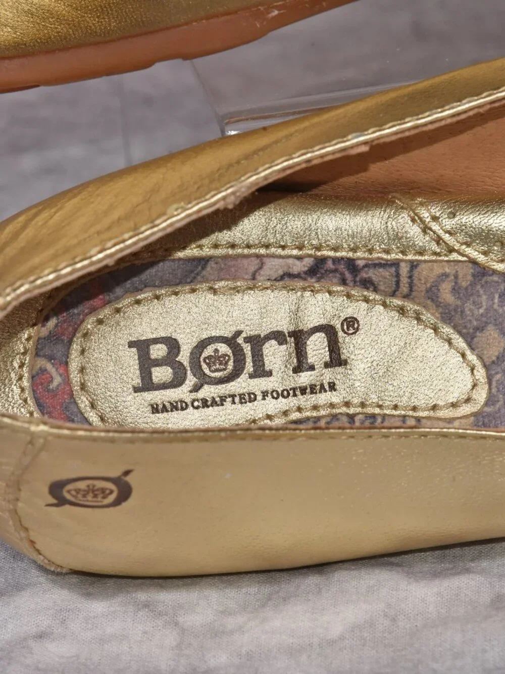 Born Shoes Metallic Gold Lilly Knotted Flats Size 8/39 Leather Upper Gently Used - Picture 11 of 14